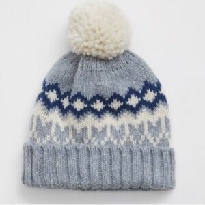 GAP Fair Isle Poof Beanie Color: Sailing Blue